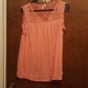 Pink tassel top